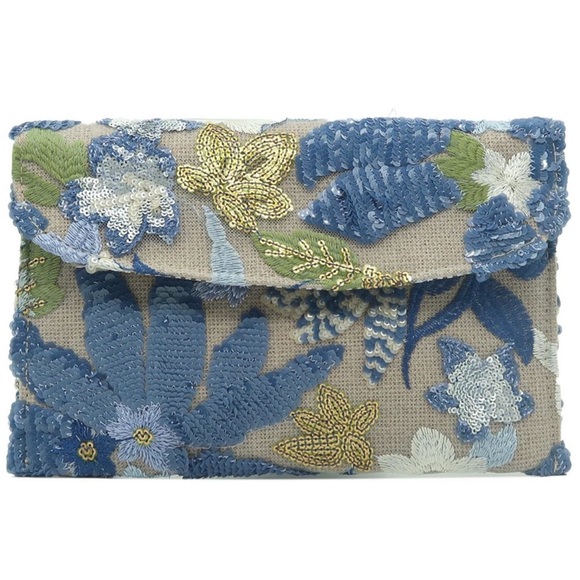 Embroidery Sequin Floral Evening Clutch Bags Beaded Evening Bag Party Wedding : - Picture 1 of 6